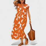 Magdalena - Duga Haljina s Umjetničkim Uzorkom