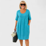 Perica™ - Lanena haljina s džepovima