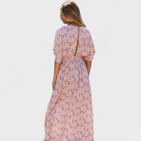Vilma - Ružičasta boho haljina s prorezom