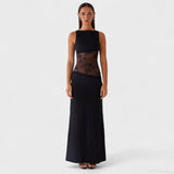 Lucinda - Duga haljina od crne čipke