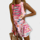 Mirava – Mini Haljina u Roza Uzorku