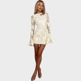 Ivana - Kratka cvjetna haljina sa zvonastim rukavima