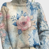 Elegantni Pleteni Rolak s Čipkastim Detaljima