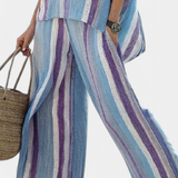 Elegantan set prugaste Daisy u nijansama malve i svijetloplave za sofisticirani izgled